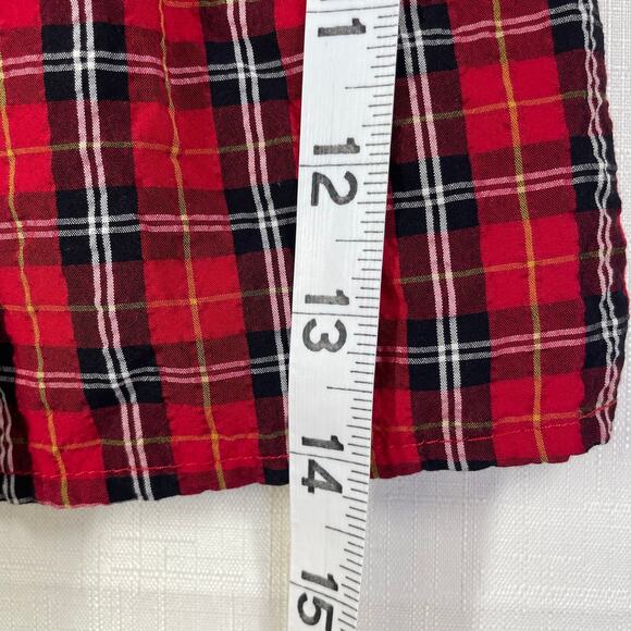 OLD NAVY Red Tartan Plaid Blouse Size XL Dark Academia Holiday Fall Autumn - Picture 13 of 14